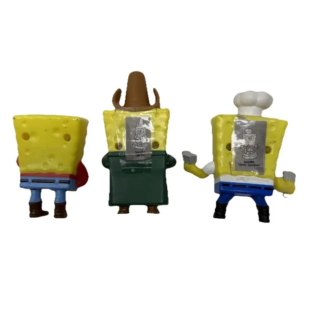 Lot of 3 SpongeBob SquarePants Burger King Viacom 2008 Lone Star Flipster Saddle
